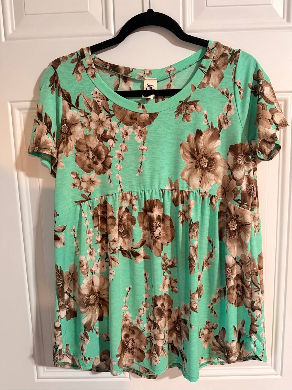 Sew In Love Mint Green Floral Babydoll Tunic